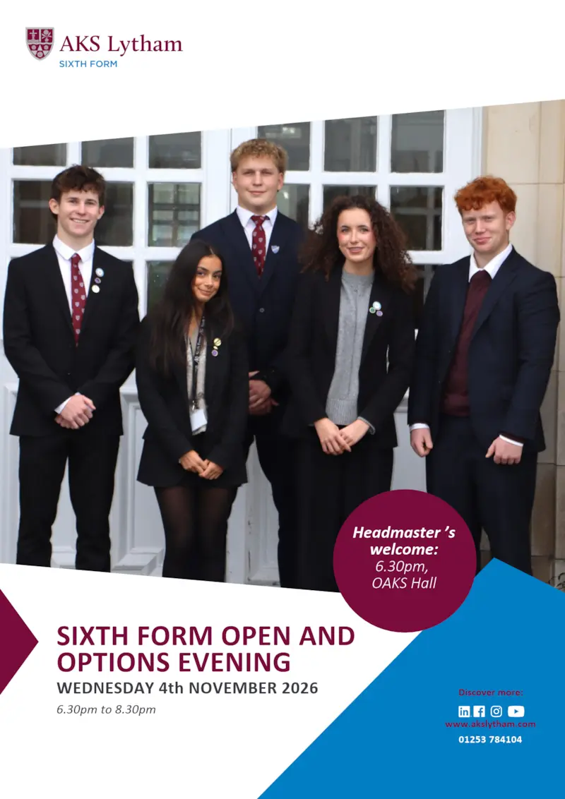 Sixth Form Open and Options Evening 2026